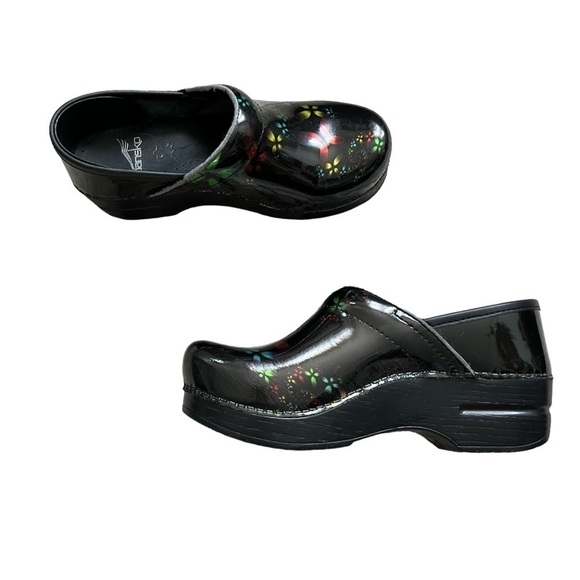 DANSKO Black Scatter Floral Clogs - Picture 1 of 7